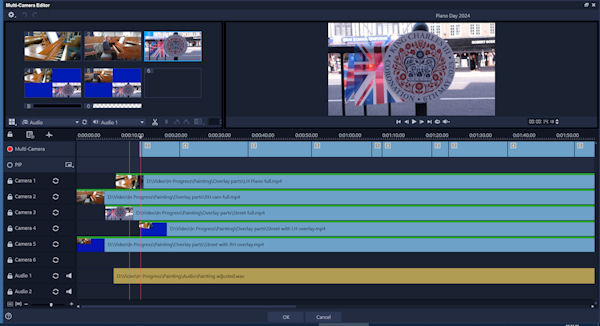 Multi-camera editor screen