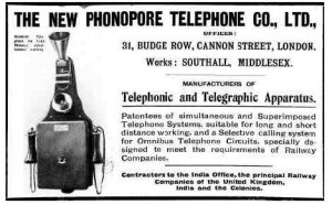 Advert for the New Phonopore Co